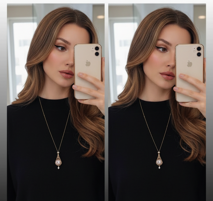 Luxury Openwork Pearl Pendant Necklace - Removable Design with Zirconia Accents