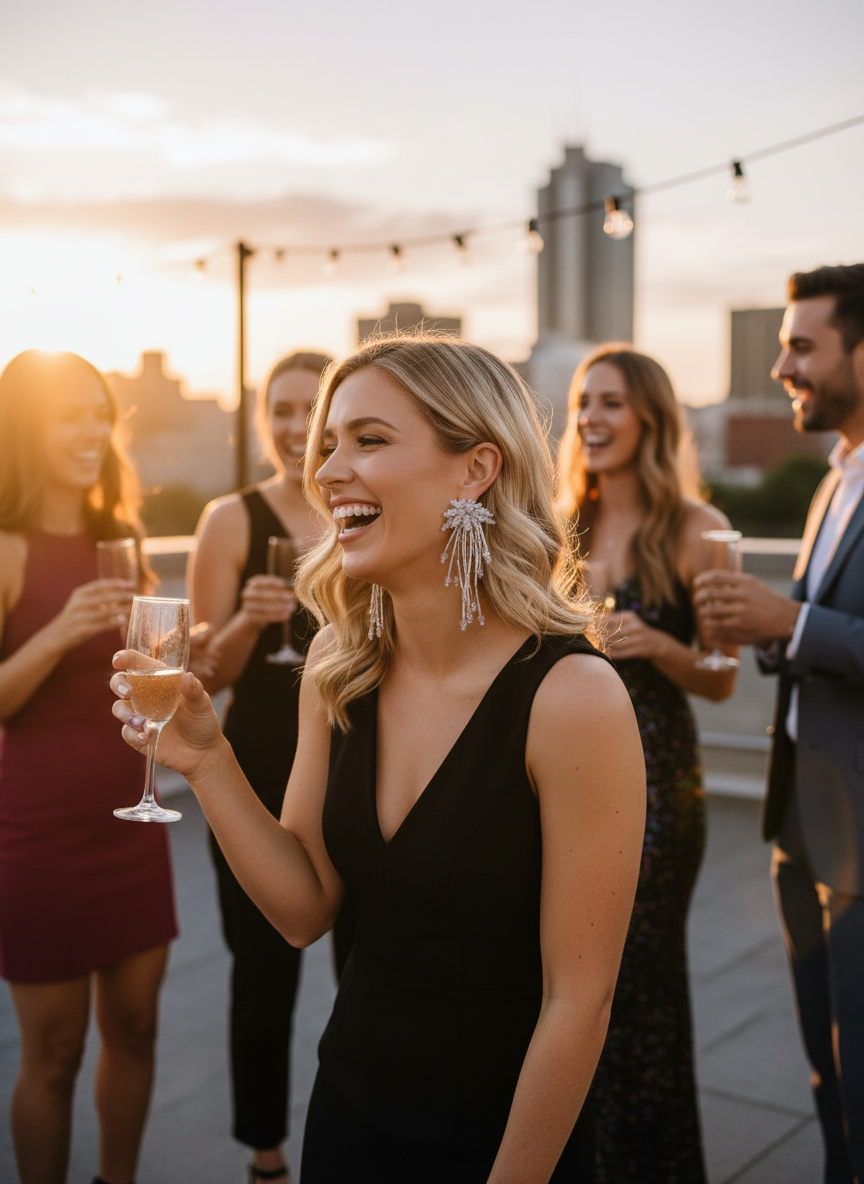 Handmade Firework Tassel Earrings - 925 Silver Posts