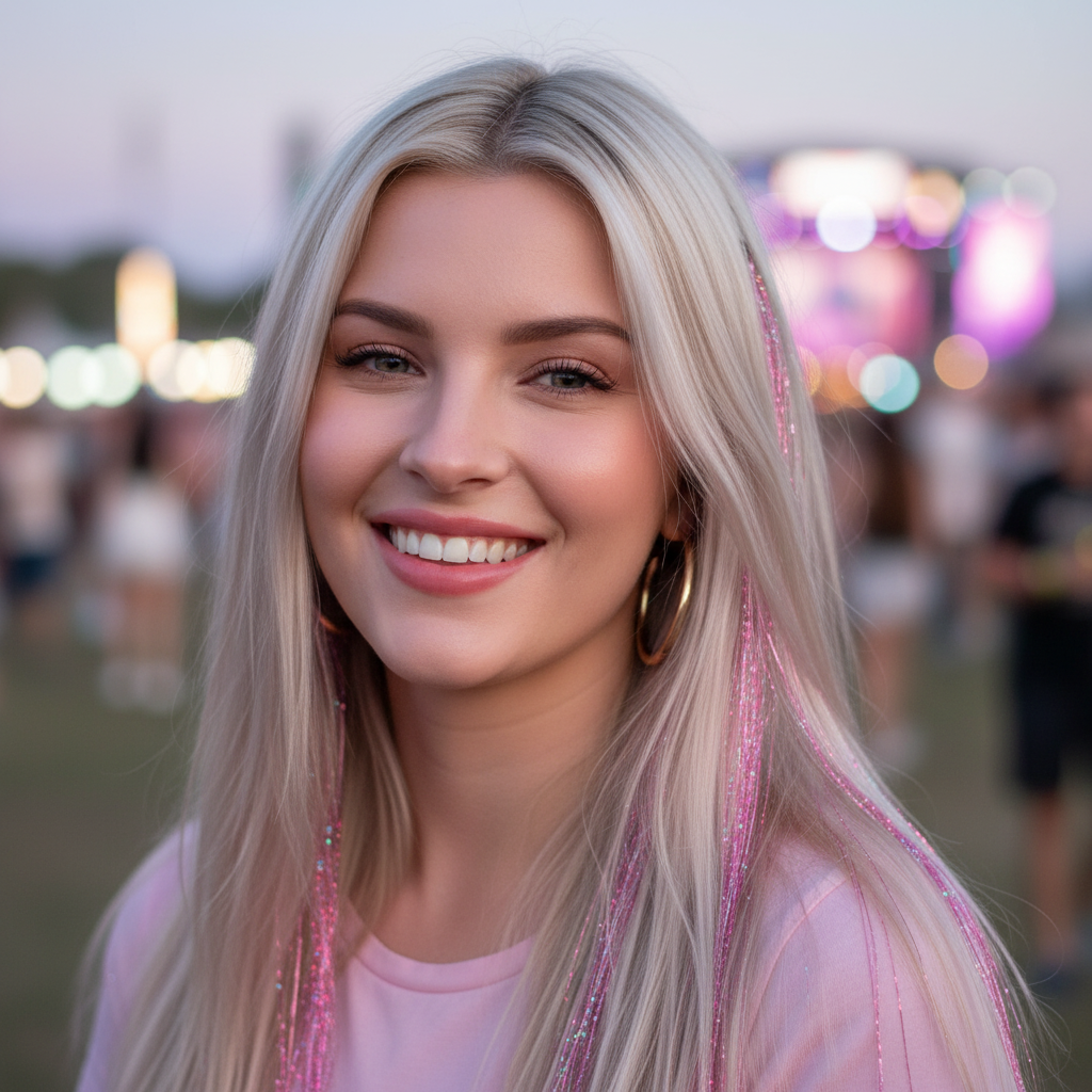 Holographic Glitter Hair Tinsel - Multiple Colors Available (12-Pack)