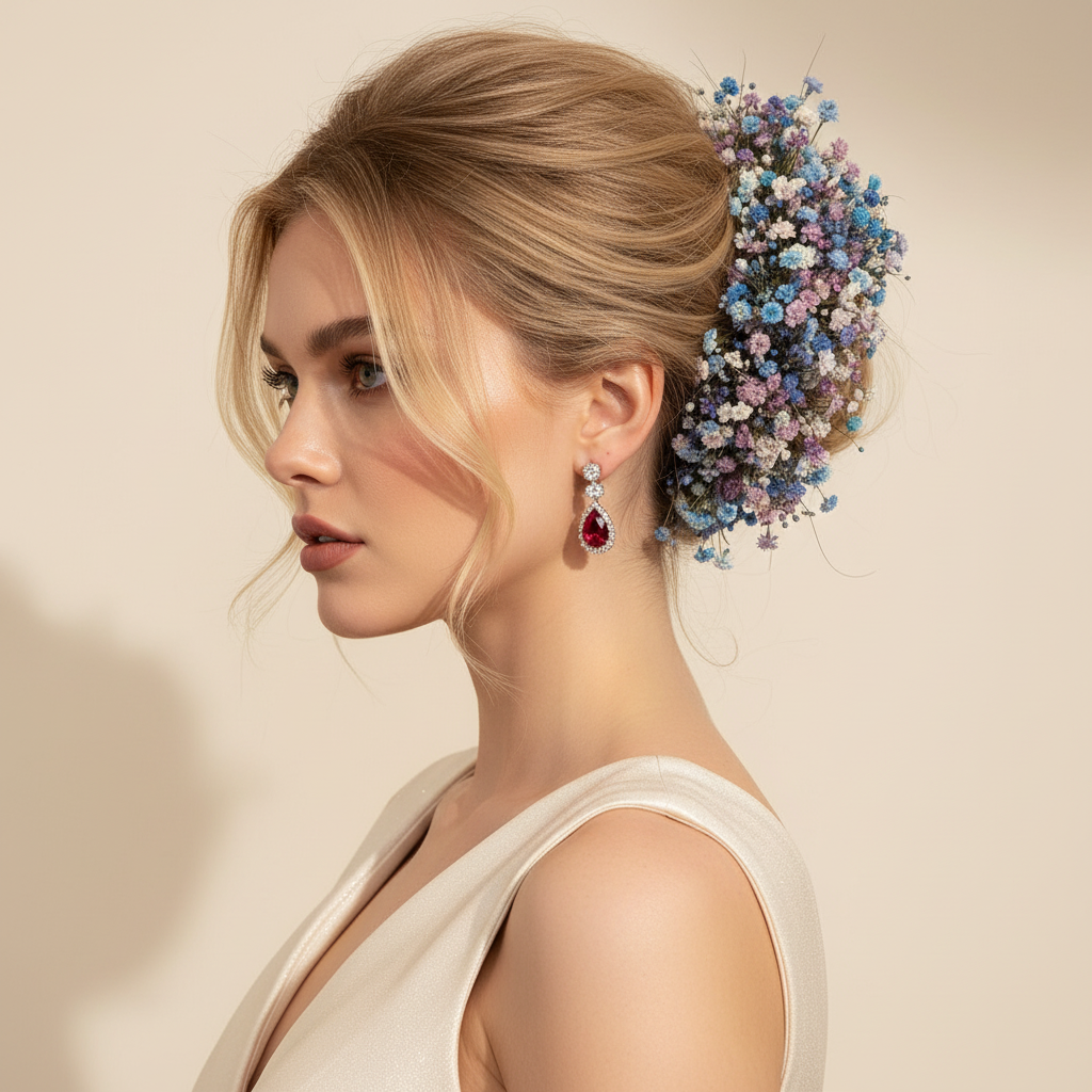 Dried Flower Hair Claw Clip - Romantic Floral Hair Accessory