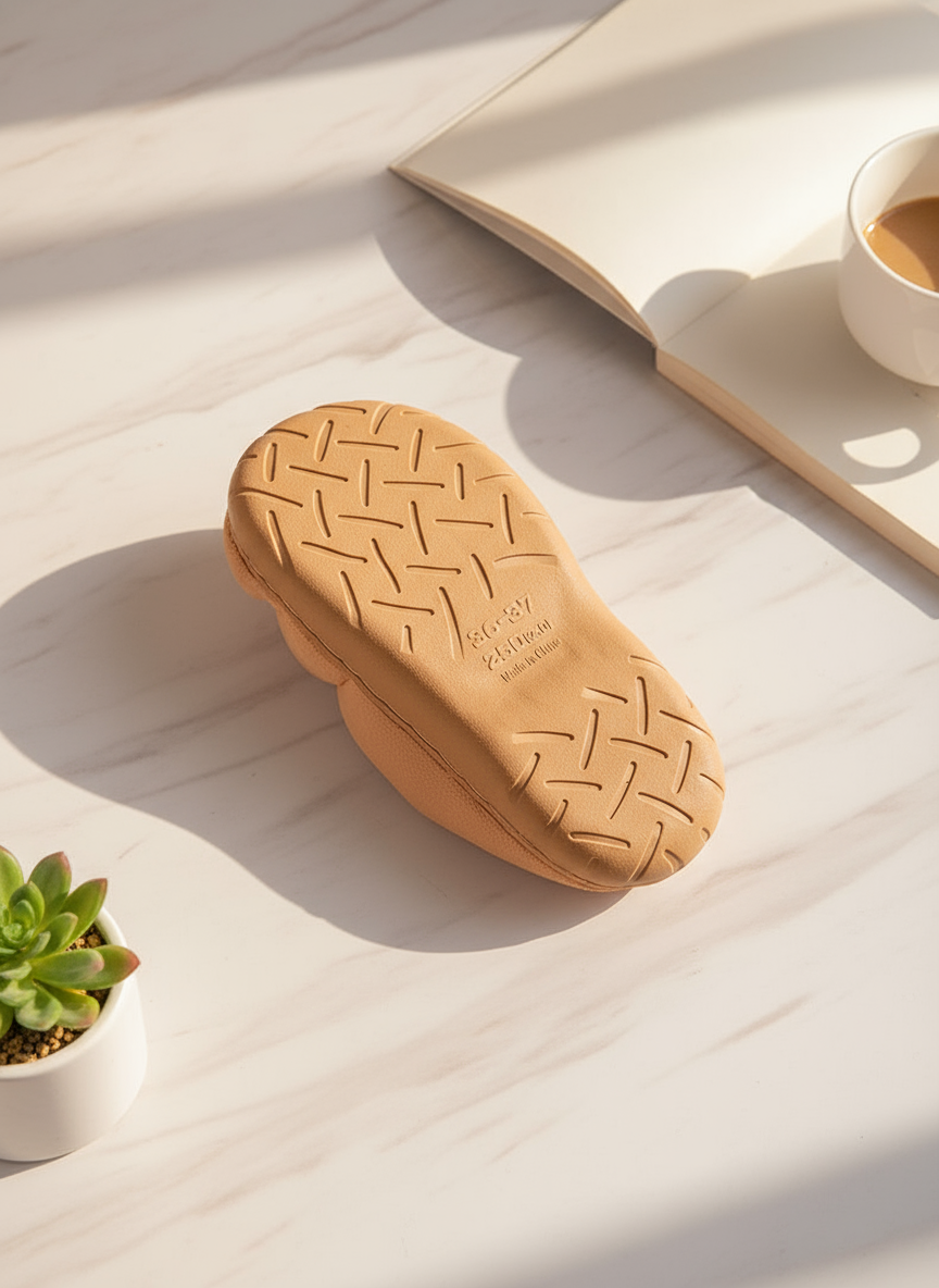 Croissant Plush Slippers - Cute Matching Couple & Family House Shoes