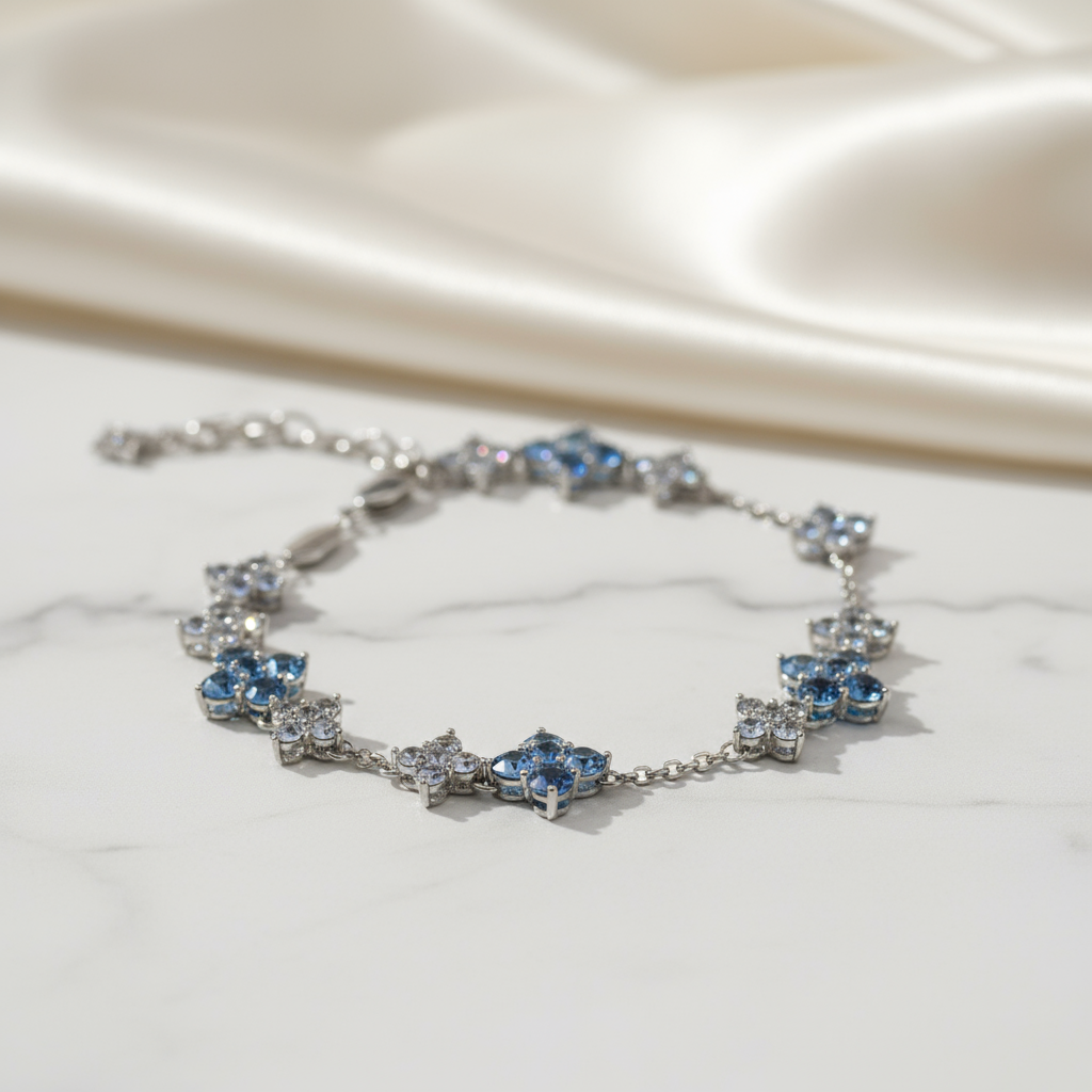 Luxury Ocean Blue Rhinestone Bracelet