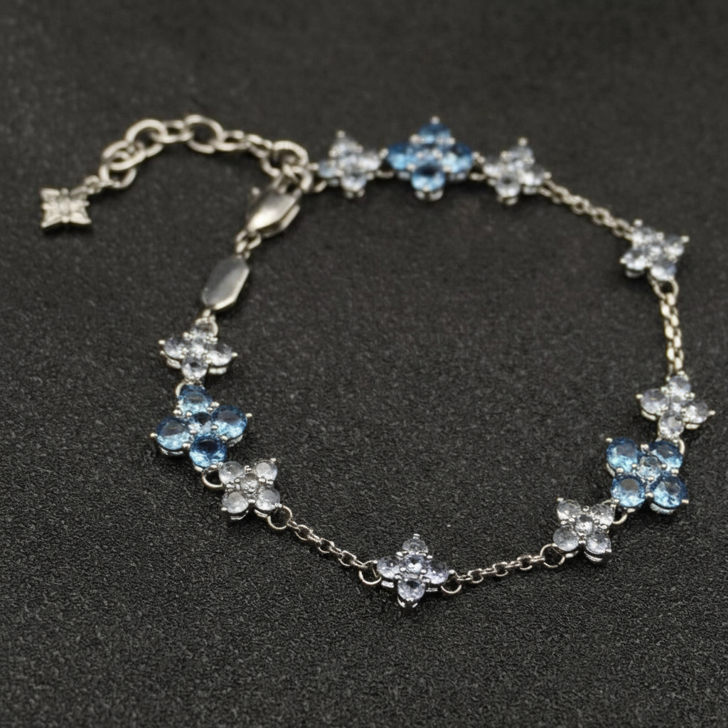 Ocean Blue Rhinestone Bracelet